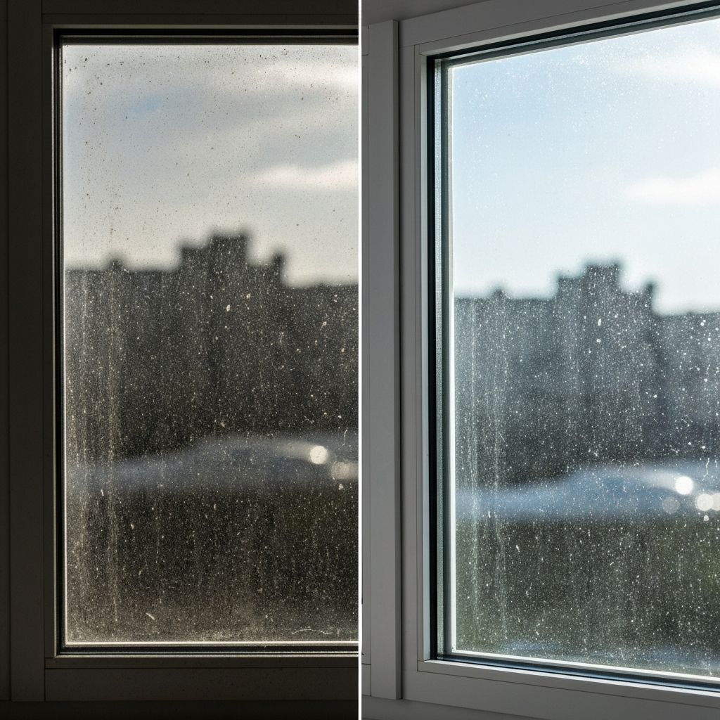 유리 청소 Before & After 비교